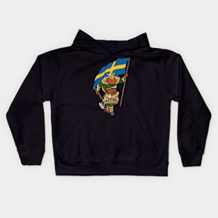 Viking warrior with flag - Sweden Kids Hoodie